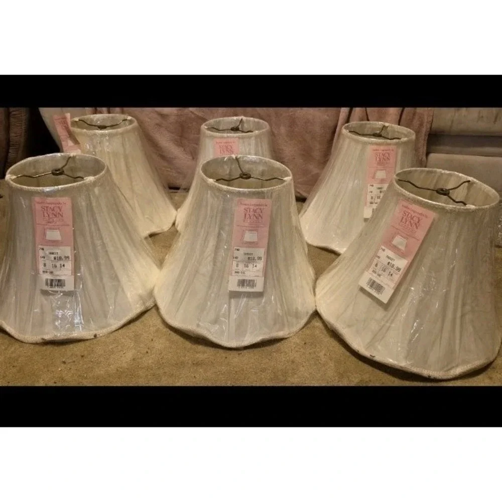 Lot of 6 Stacy Lynn Studios Fashion Lampshades – White‎ – New NOS